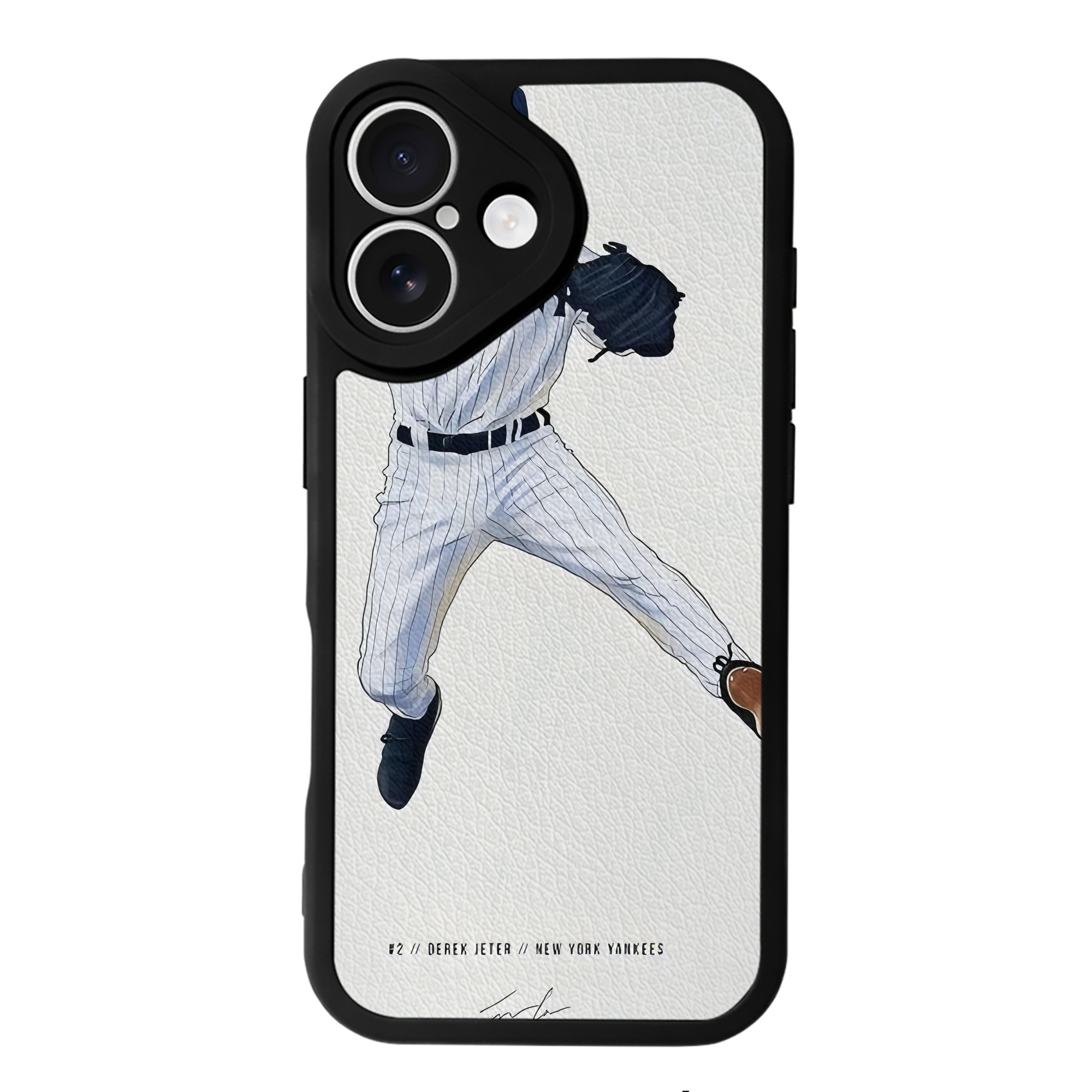 Derek Jeter 17 IPhone 16 Silicone Leather Case – UV Print, Lambskin Texture – Perfect Fit, Wireless Charging Compatible, Scratch Resistant, Precise Cutouts – Stylish Protection For IPhone 16